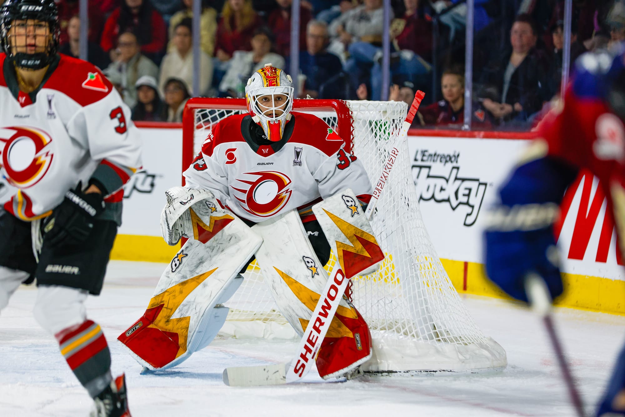 Gwyneth Philips prepares for a shot