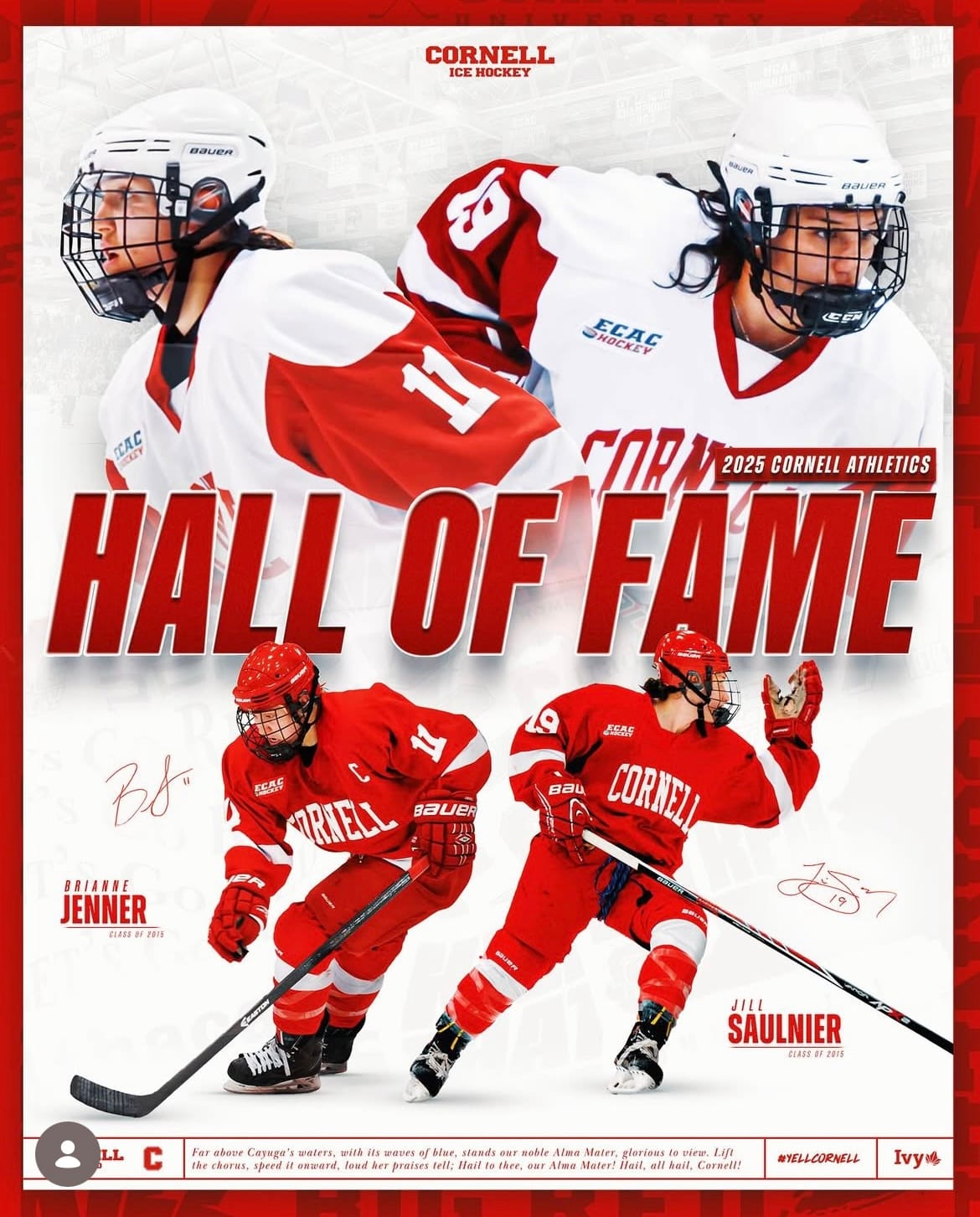 Brianne Jenner & Jill Saulnier to be Inducted Into Cornell Athletics Hall of Fame