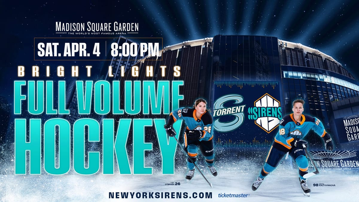 Seattle Torrent, New York Sirens Set for First PWHL Game at Madison Square Garden