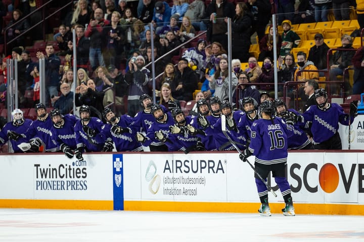 Sophie Jaques after scoring her first career PWHL goal