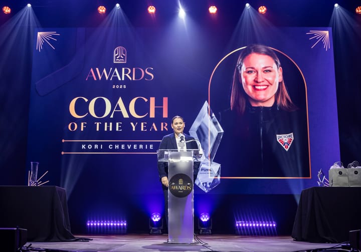 Kori Cheverie winning Coach of the Year